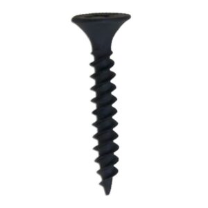 Black coarse-thread drywall screw