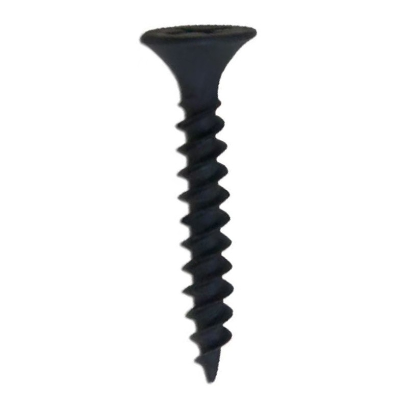 Black coarse-thread drywall screw