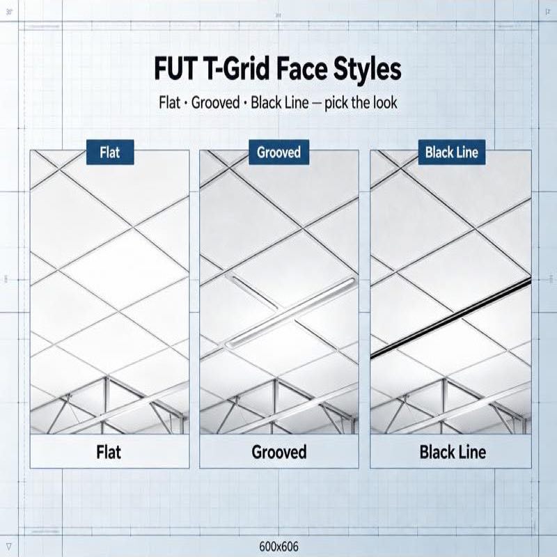 FUT T Grid flat, grooved and black line face styles