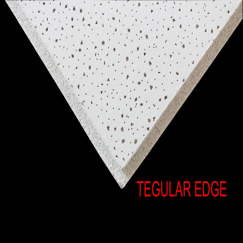 Mineral fiber tile tegular edge